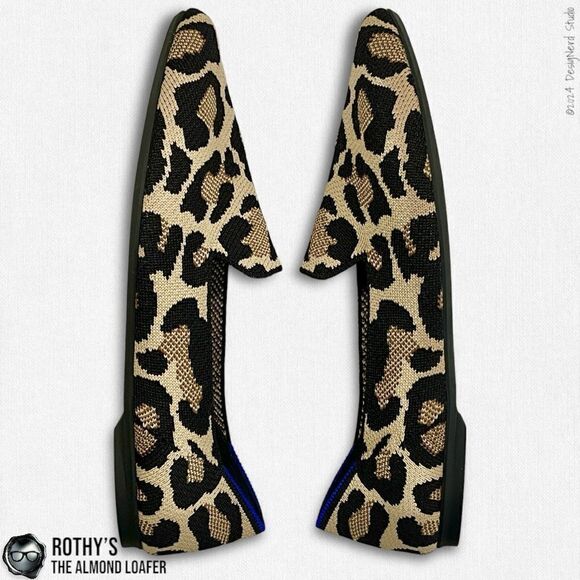 ROTHY’S ALMOND TOE LOAFER IN DESERT CAT LEOPARD PRINT WOMEN’S 9 SLIP ON SHOES - Picture 5 of 14